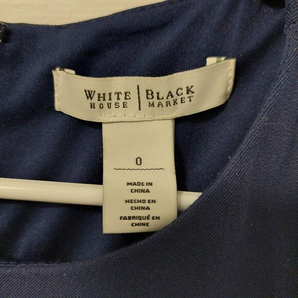 Navy blue short sleeve princess seamed knee-length dress - Picture 2 of 4